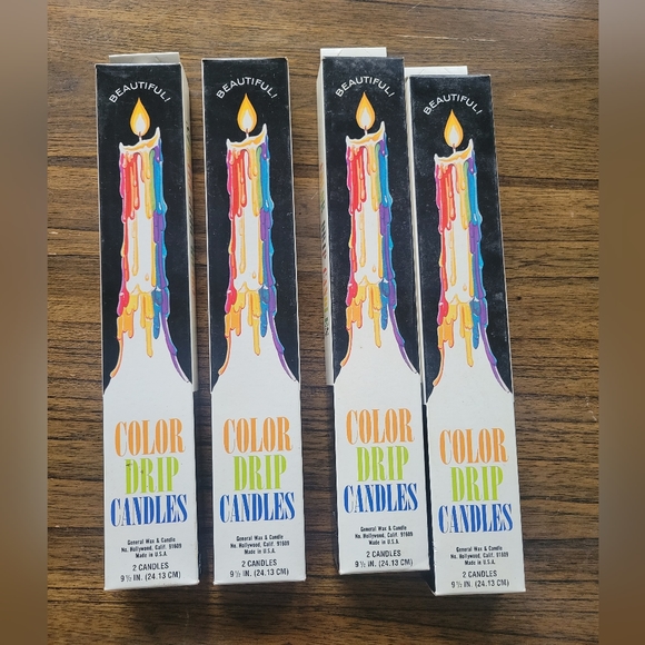 Vintage color drip candles x8 NIB